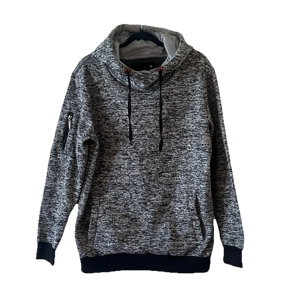 American Stitch Mens Gray Heather Long Sleeve Sweater Pullover Hoodie Pocket Med